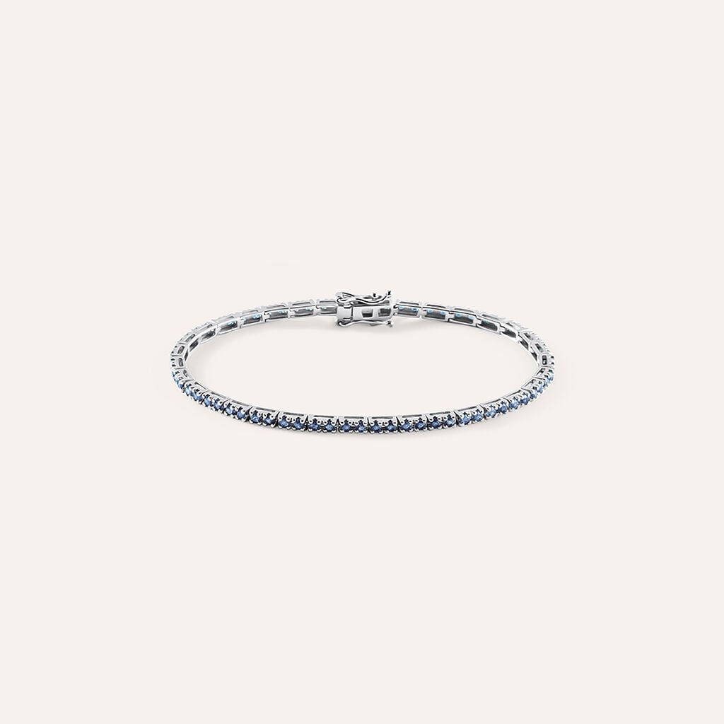 Bracciale Tennis Elizabeth Crown Oro Bianco Zaffiro