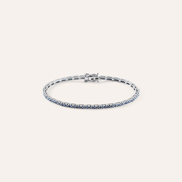 Bracciale Tennis Elizabeth Crown Oro Bianco Zaffiro