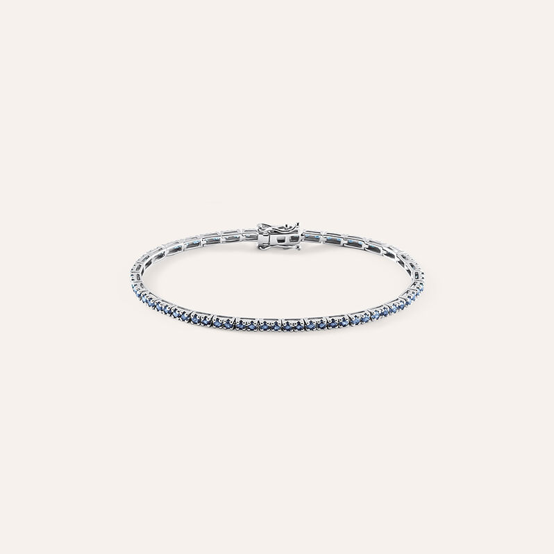 Bracciale Tennis Elizabeth Crown Oro Bianco Zaffiro - Bracciali Tennis Donna | Stroili