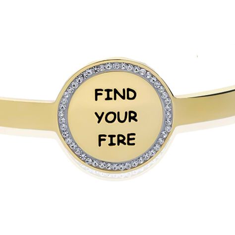 Bangle Find your fire in acciaio dorato e strass - Bracciali Donna | Stroili