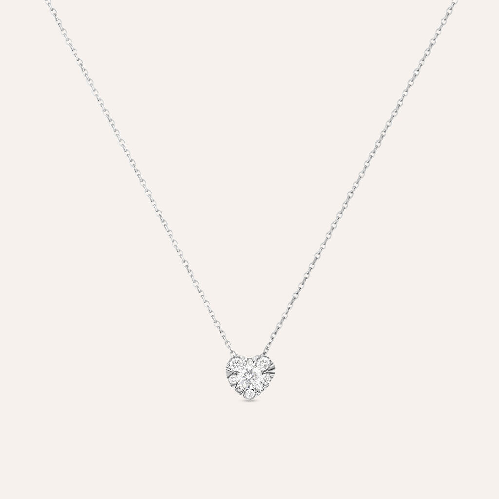 Collana Petali Oro Bianco Diamante