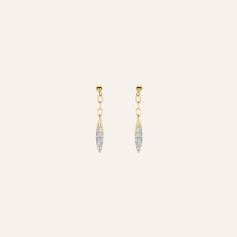 Orecchini Pendenti Christelle Oro Giallo Cristallo - Orecchini Pendenti Donna | Stroili