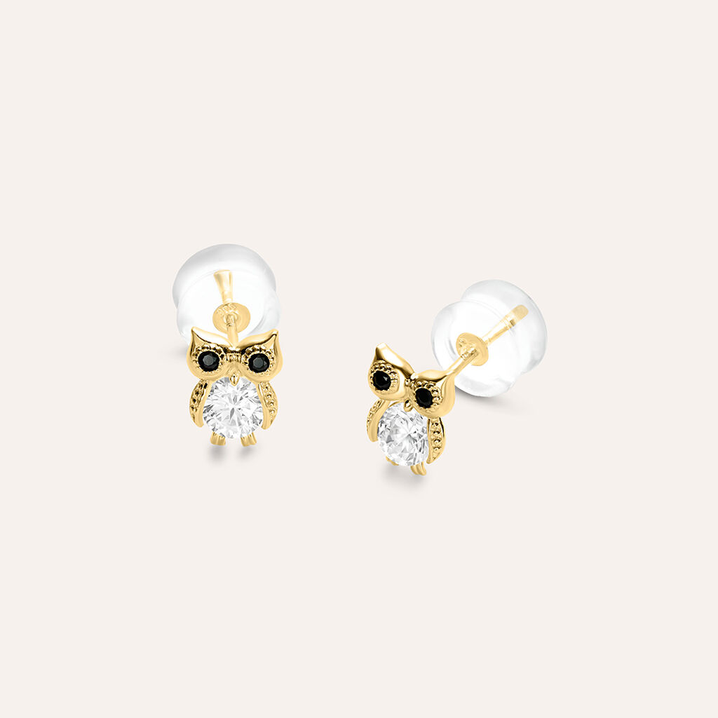 Orecchini Lobo Bon Ton Oro Giallo Cubic Zirconia