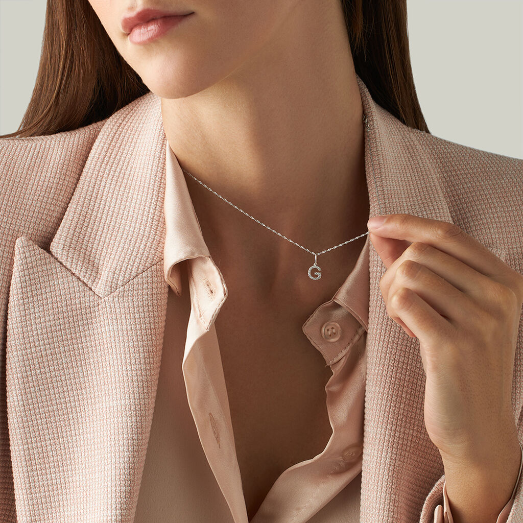 Pendente Sophia Oro Bianco Diamante - Ciondoli Donna | Stroili