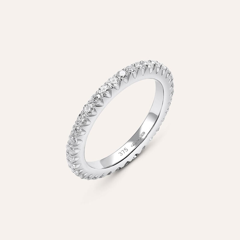 Fede Classica Eternity 2.5 mm Oro Bianco Diamante - Anelli con Incisione Donna | Stroili