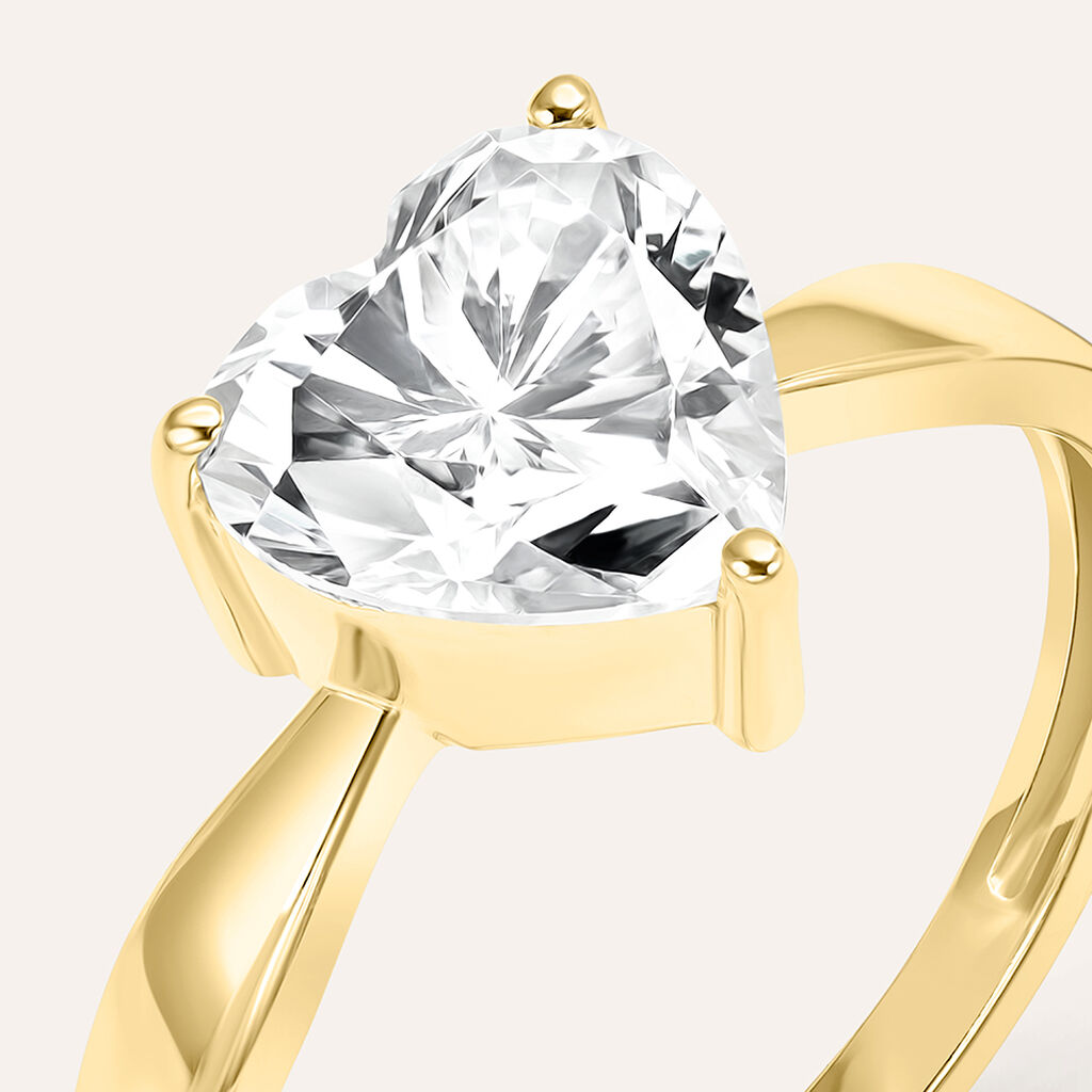 Anello Solitario Claire Oro Giallo Cubic Zirconia