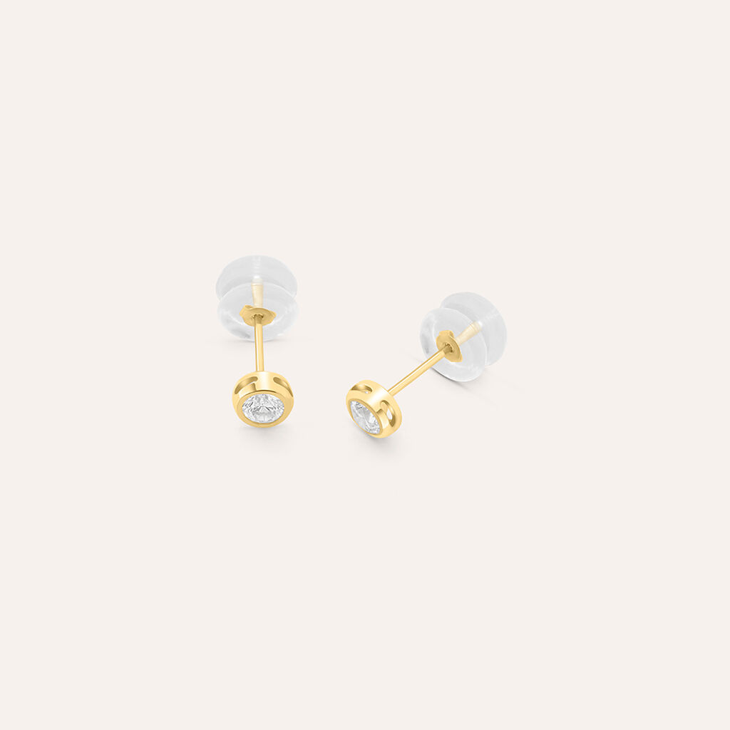 Orecchini Lobo Punto Luce Claire Oro Giallo Cubic Zirconia