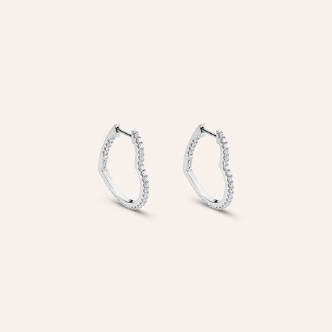 Orecchini A Cerchio Silver Shine Argento Rodiato Cubic Zirconia - Orecchini a Cerchio Donna | Stroili