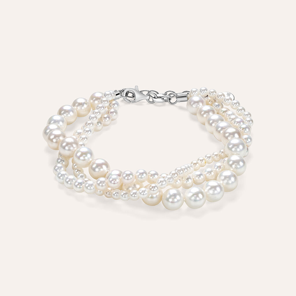Bracciale Silver Pearls Argento Rodiato Perla sintentica Cubic Zirconia - Bracciali Donna | Stroili