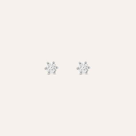 Orecchini Lobo Punto Luce Claire Oro Bianco Cubic Zirconia - Orecchini a Lobo Donna | Stroili