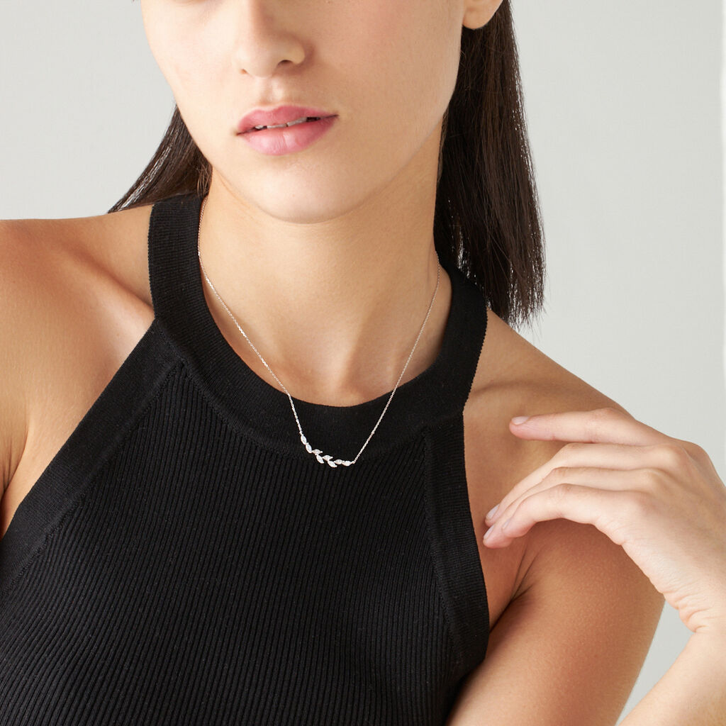 Collana Claire Oro Bianco Cubic Zirconia - Collane Donna | Stroili