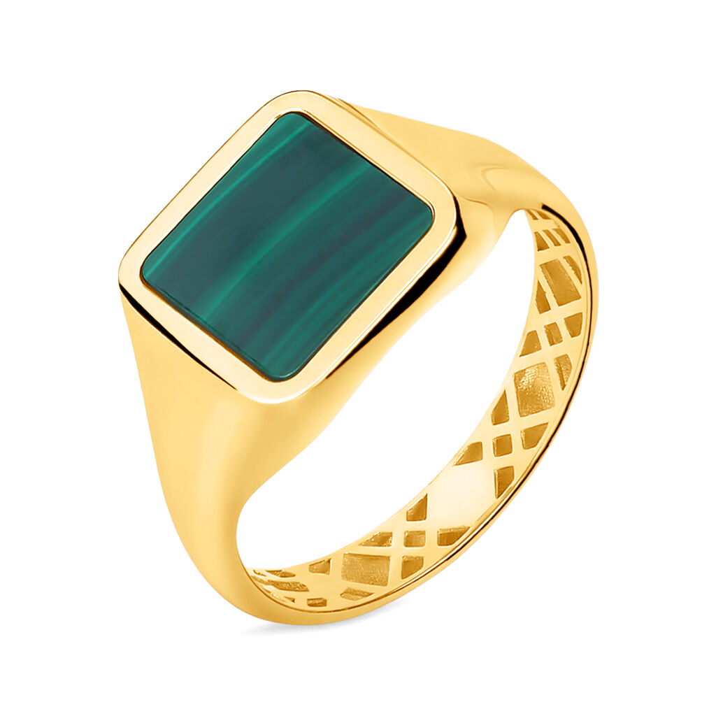 Anello Chevalier L'homme Or Oro Giallo Malachite - Anelli Chevalier Uomo | Stroili