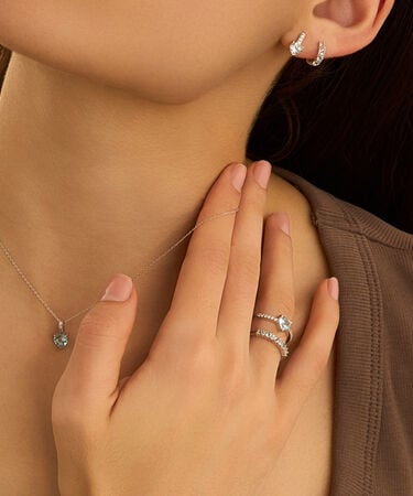 Anello Riviere Am&eacute;lie Oro Bianco Topazio Cubic Zirconia