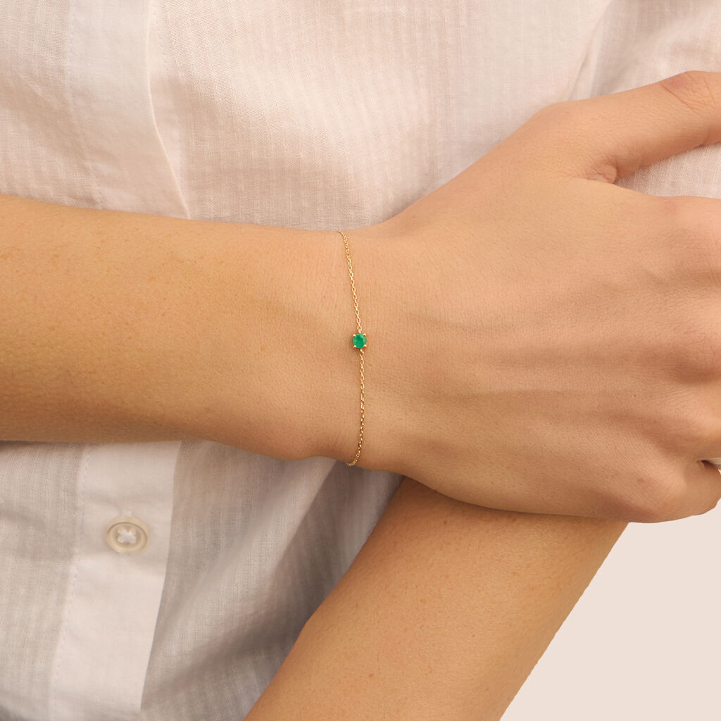 Bracciale Punto Luce Charlotte Oro Giallo Smeraldo