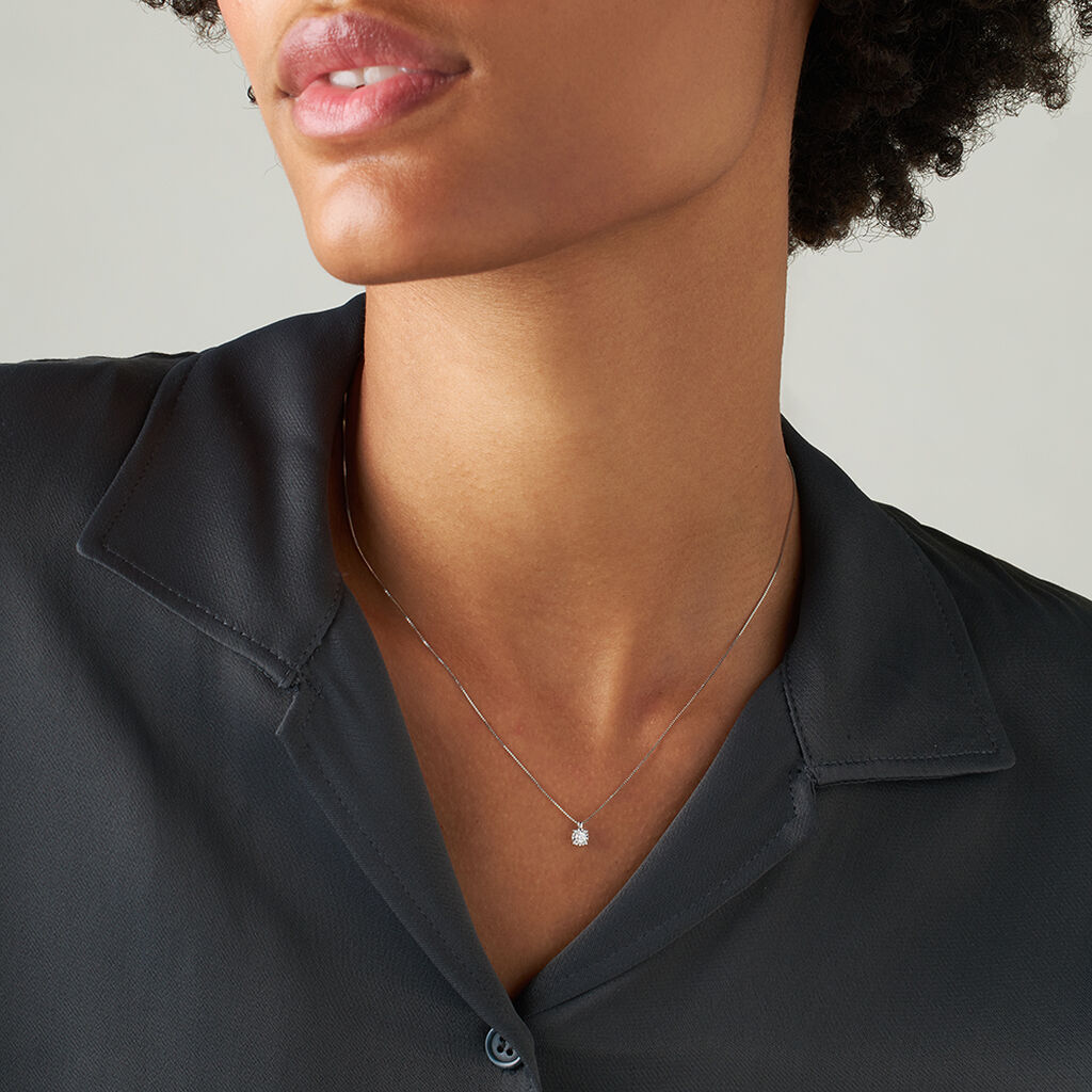 Collana Punto Luce Diamotion Oro Bianco Diamante