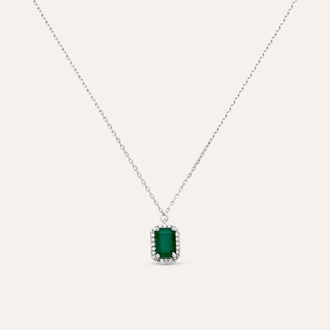 Collana Charlotte Oro Bianco Smeraldo Diamante - Collane Donna | Stroili