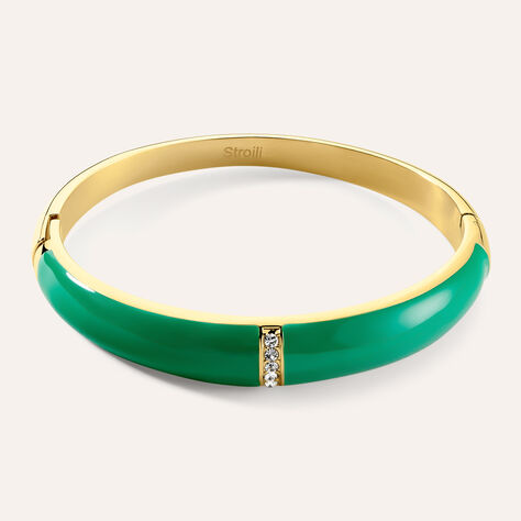 Bangle Lady Sweet Acciaio Dorato Cristallo - Bracciali Rigidi Donna | Stroili