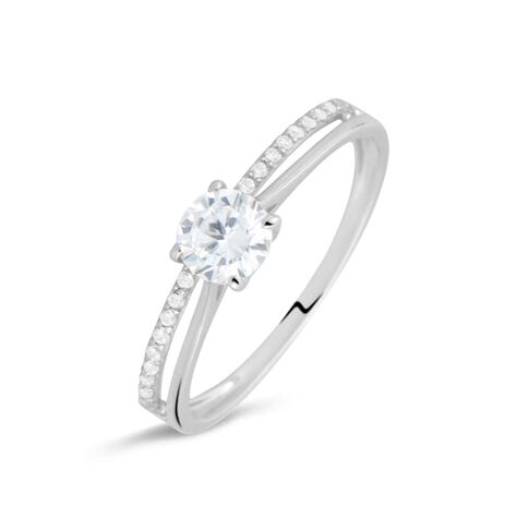 Anello Solitario Claire Oro Bianco Cubic Zirconia - Anelli con Pietre Donna | Stroili