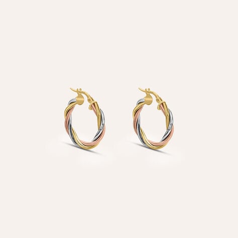 Orecchini A Cerchio Gold Essence Oro Tricolore - Gioielli Donna | Stroili