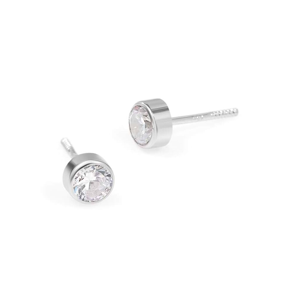 Orecchini Lobo Punto Luce Bon Ton Oro Bianco Cubic Zirconia - Orecchini a Lobo Donna | Stroili