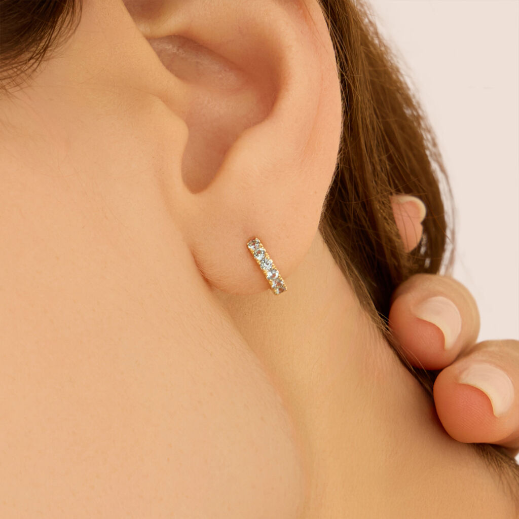 Orecchini A Cerchio Toujours Oro Giallo Cubic Zirconia