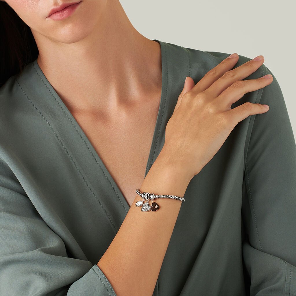 Bracciale Lady Chic Acciaio Bicolore Bianco / Rosa Cristallo - Bracciali Love Donna | Stroili