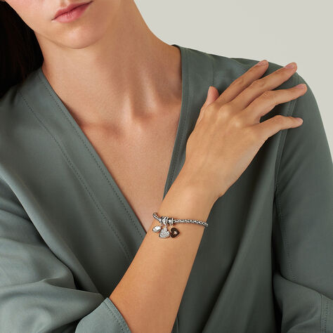 Bracciale Lady Chic Acciaio Bicolore Bianco / Rosa Cristallo - Bracciali Love Donna | Stroili