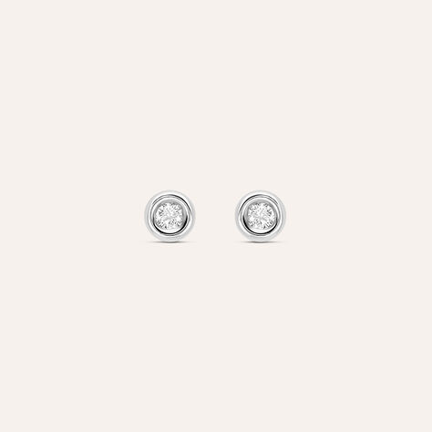 Orecchini Lobo Punto Luce Bon Ton Oro Bianco Cubic Zirconia - Orecchini a Lobo Donna | Stroili