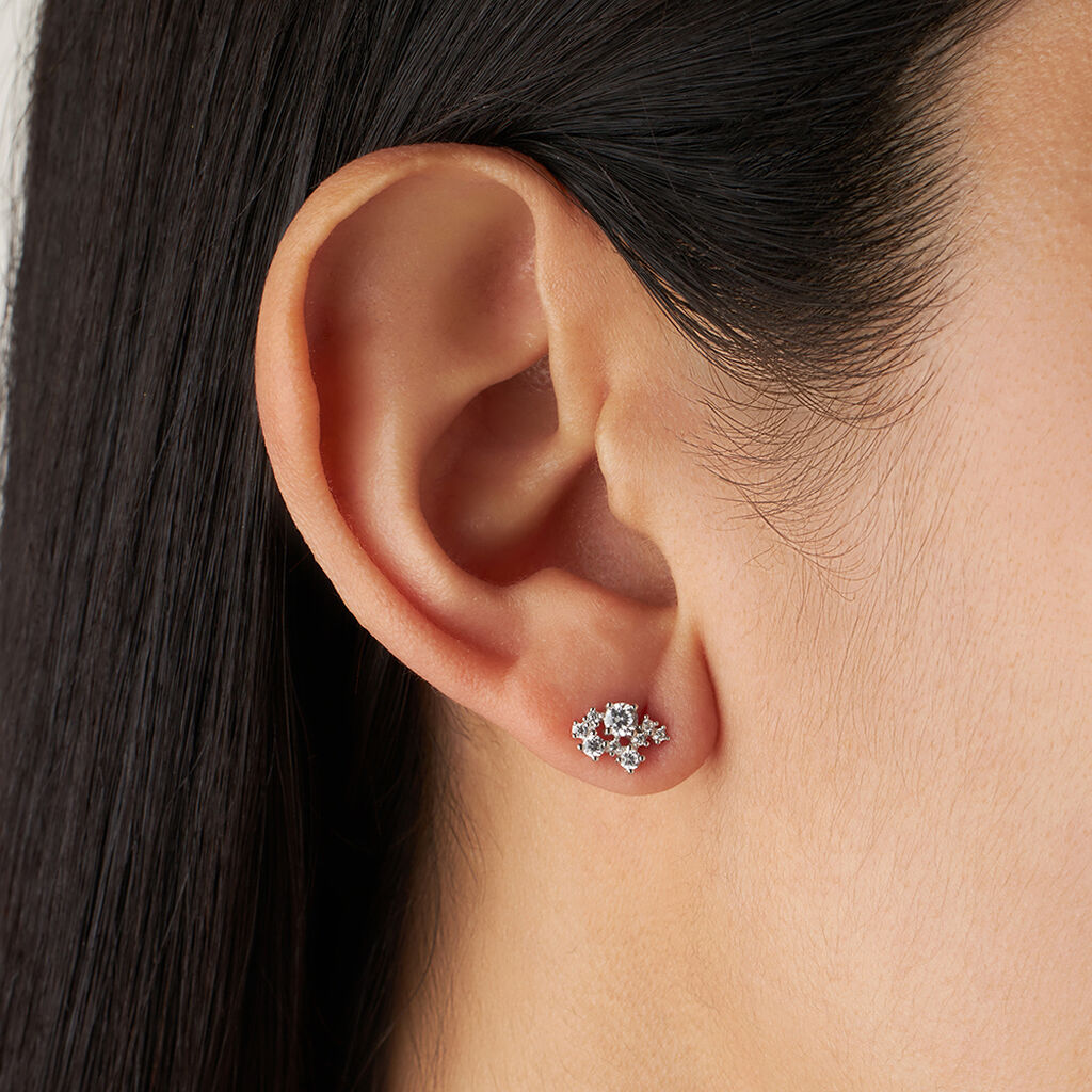 Orecchini Lobo Silver Elegance Argento Rodiato Cubic Zirconia - Orecchini a Lobo Donna | Stroili