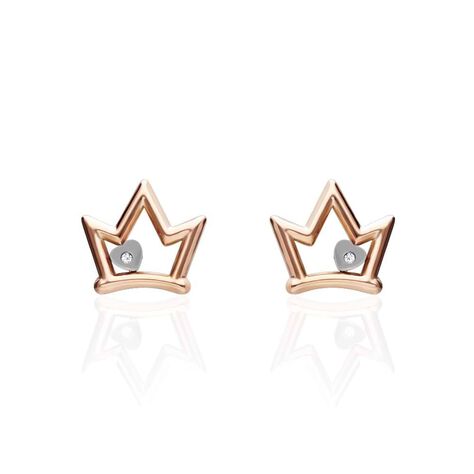 Orecchini a lobo Lady Chic Acciaio Bicolore Corona e Cristalli - Orecchini a Lobo Donna | Stroili