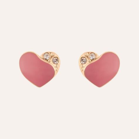 Orecchini Lobo Lady Sweet Acciaio Rosa Cristallo - Orecchini a Lobo Donna | Stroili