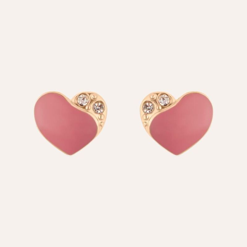 Orecchini Lobo Lady Sweet Acciaio Rosa Cristallo - Orecchini a Lobo Donna | Stroili