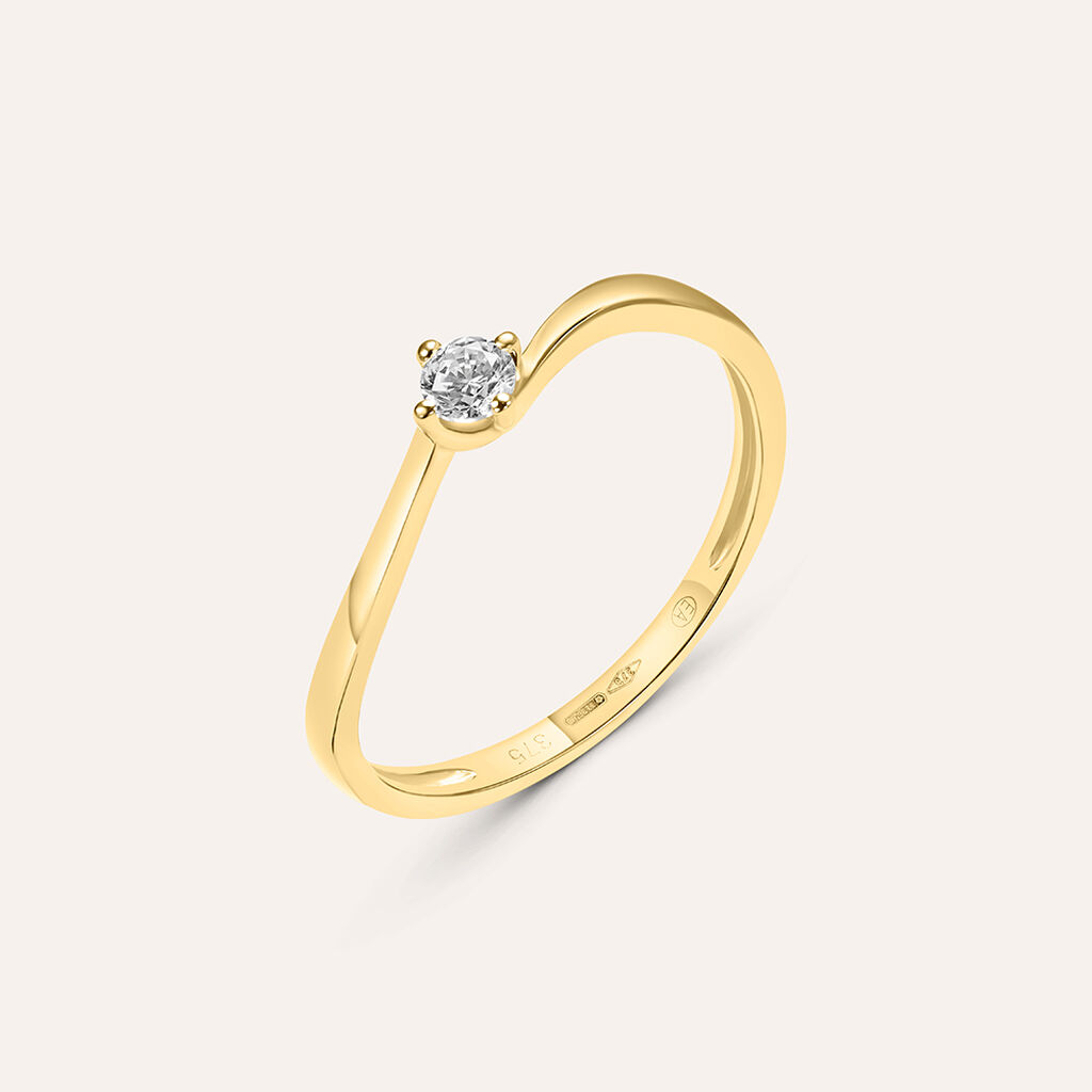 Anello Solitario Claire Oro Giallo Cubic Zirconia