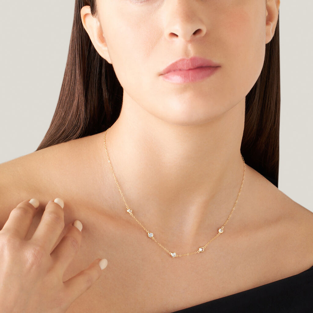 Collana Multi Punto Luce Claire Oro Giallo Cubic Zirconia - Collane Punto Luce Donna | Stroili