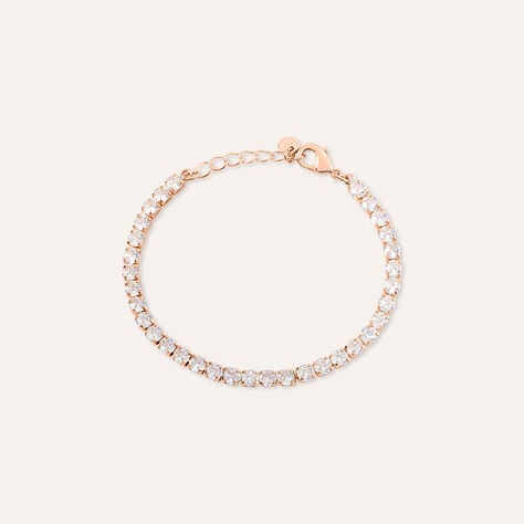 Bracciale Tennis Romantic Shine Metallo Rosa Cristallo - Bracciali Tennis Donna | Stroili