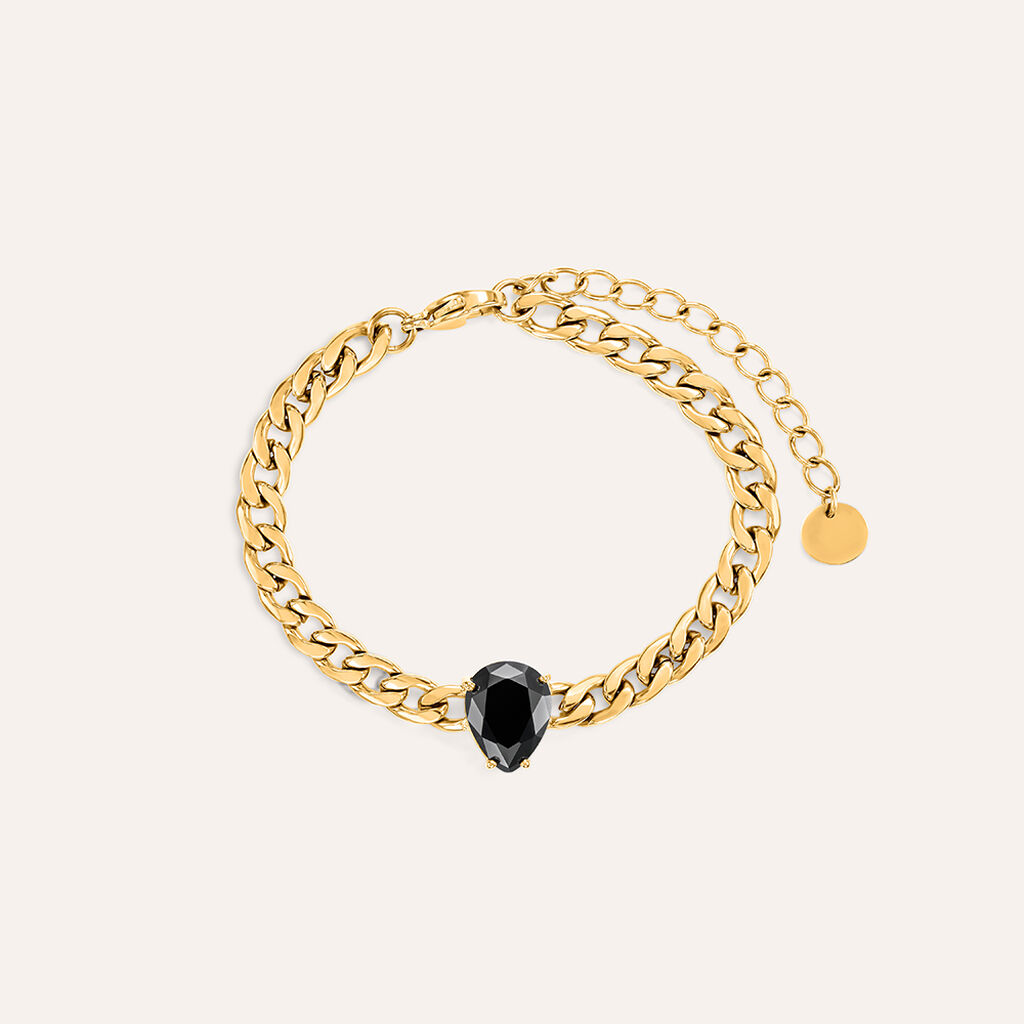 Bracciale Catena Radiance Acciaio Dorato Cristallo