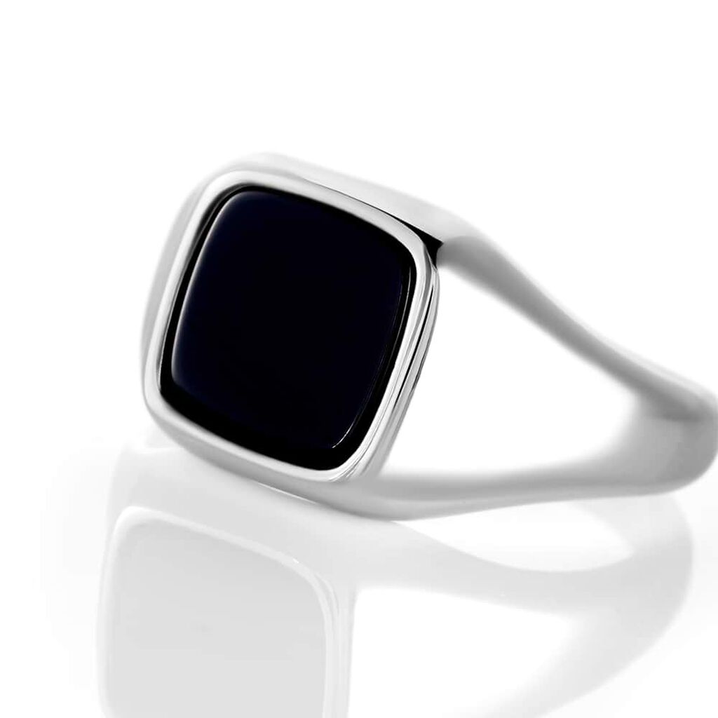 Anello Chevalier Silver Collection Argento Rodiato Onice - Anelli Chevalier Donna | Stroili