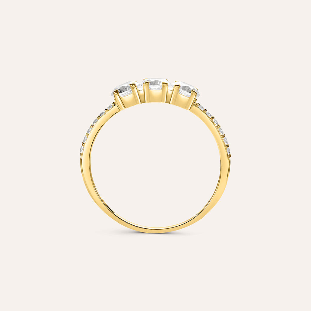 Anello Trilogy Claire Oro Giallo Cubic Zirconia - Anelli con Pietre Donna | Stroili