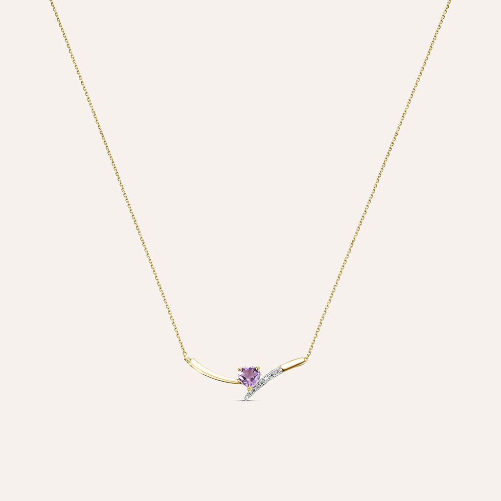 Collana Amélie Oro Giallo Ametista Cubic Zirconia - Collane Donna | Stroili