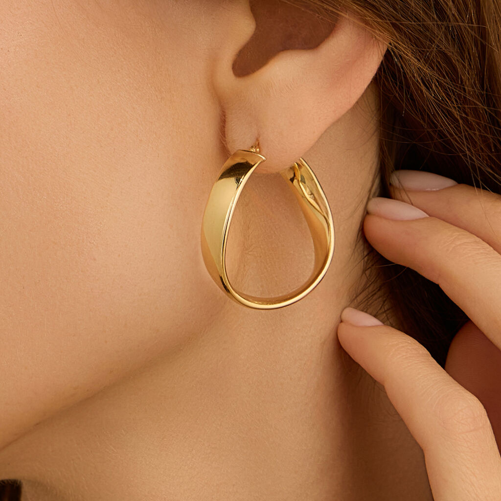 Orecchini A Cerchio Silver Collection Argento Dorato - Gioielli Donna | Stroili