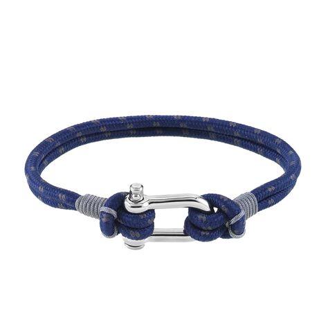 Bracciale in acciaio e corda - Bracciali Uomo | Stroili