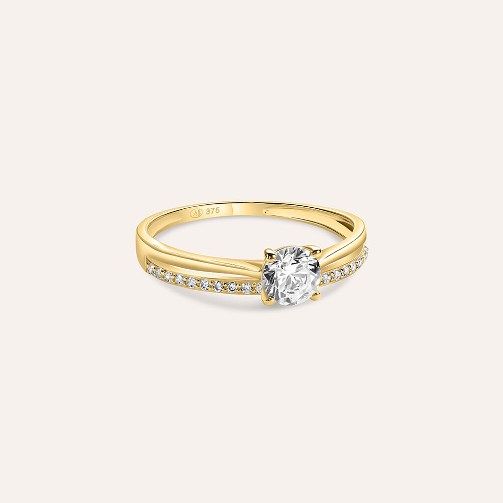 Anello Solitario Claire Oro Giallo Cubic Zirconia - Anelli con Pietre Donna | Stroili