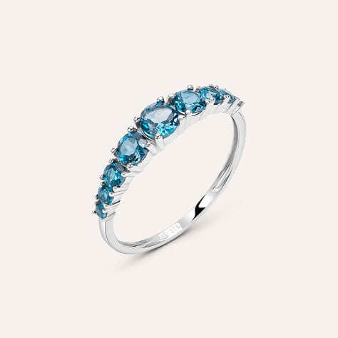 Anello Riviere Amélie Oro Bianco Topazio - Anelli Riviere Donna | Stroili