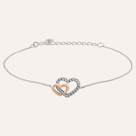 Bracciale Silver Moments Argento Bicolore Bianco / Rosa Cubic Zirconia - Bracciali Amicizia Donna | Stroili