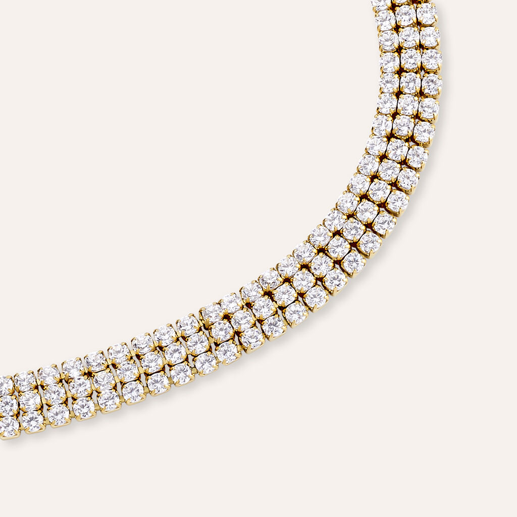 Bracciale Tennis Aura Acciaio Dorato Cubic Zirconia