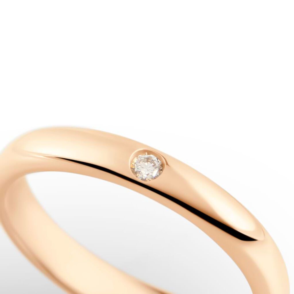 Fede Classica Leggera 3.2 mm Oro Rosa Diamante