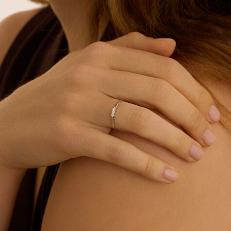 Anello Trilogy Grace Oro Bianco Diamante - Anelli con Pietre Donna | Stroili