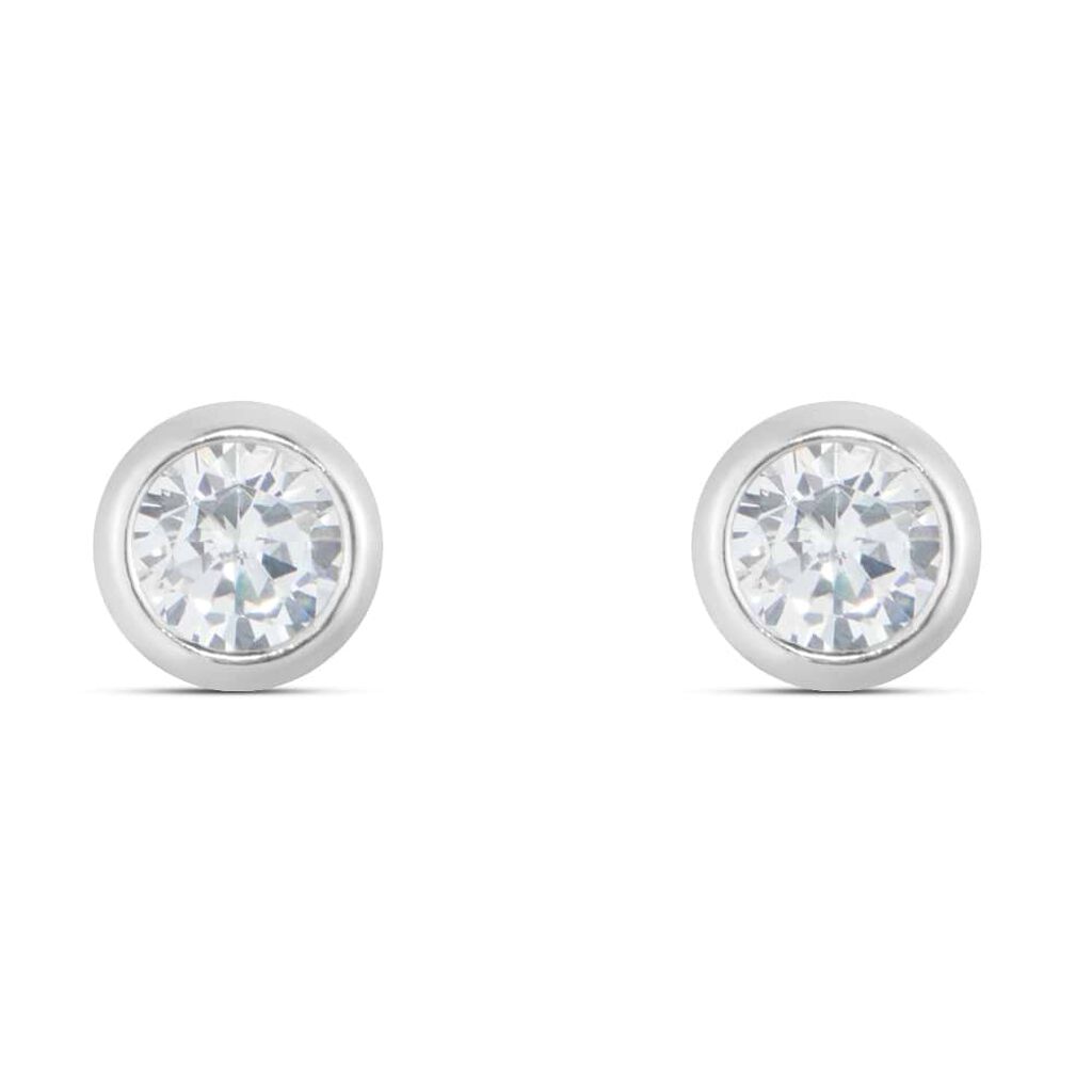 Orecchini in argento rodiato 925 e zirconi - Orecchini a Lobo Donna | Stroili