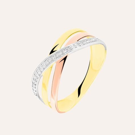 Anello Fascia Sophia Oro Tricolore Diamante - Anelli con Pietre Donna | Stroili