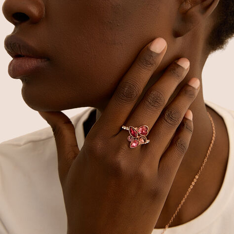 Anello Fantasia Violet Ottone Rosa Cristallo - Anelli con Pietre Donna | Stroili